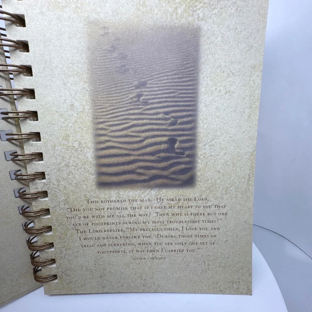 Footprints in the Sand Spiral Journal Lined Notebook Confirmation Graduation